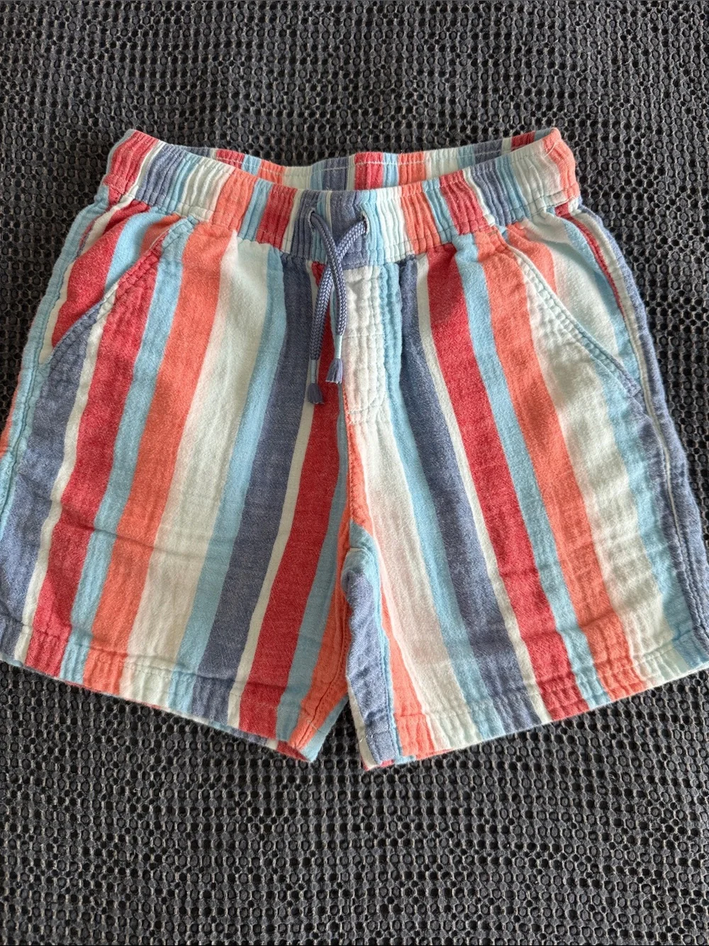 Cat & Jack Striped Pull-On Shorts - Red, Blue, Cream